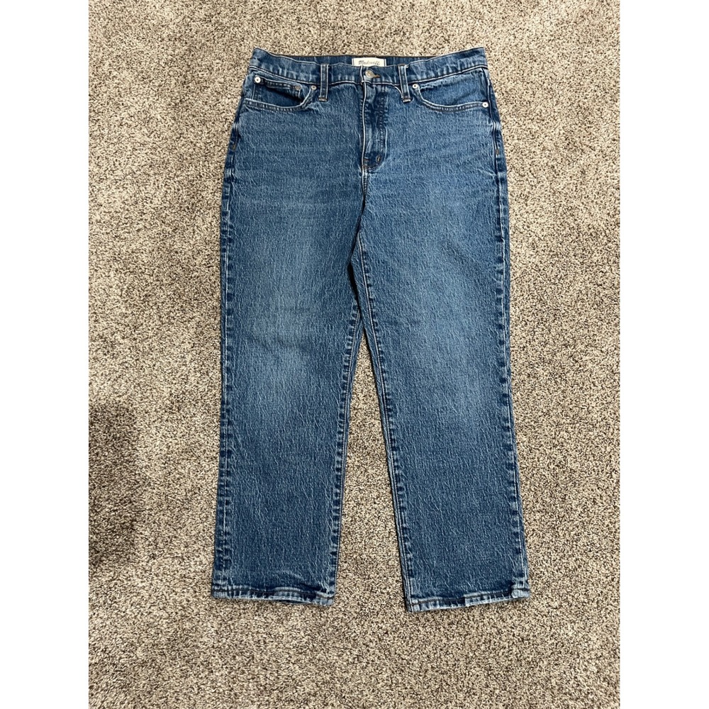 Madewell Classic Straight Jean Medium Wash Denim 29P High Rise Straight Leg